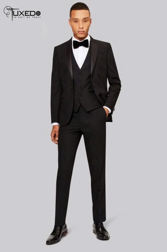 Tuxedo Đen Ba Mảnh Cổ Sam — TUX-032