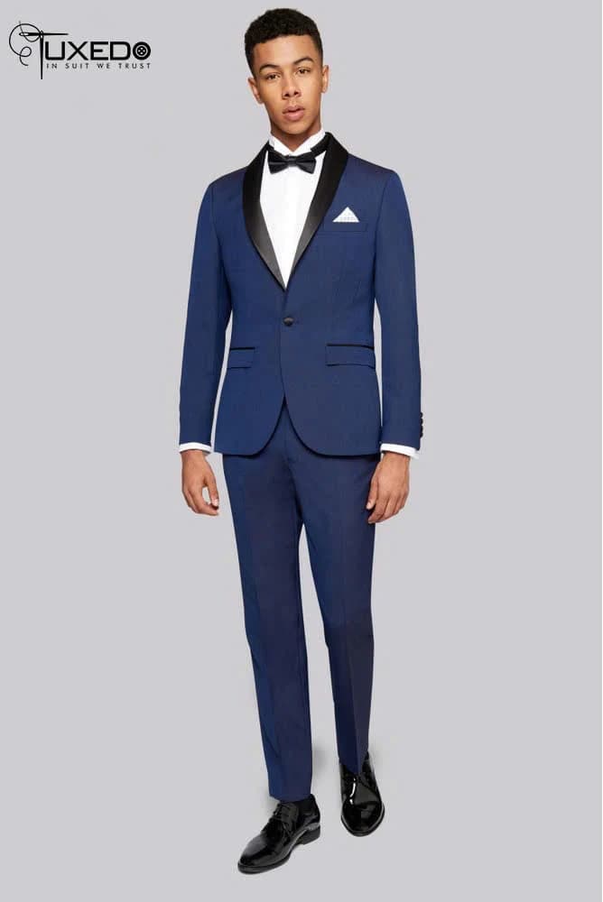 Tuxedo Xanh Coban Ve Khăn — TUX-036