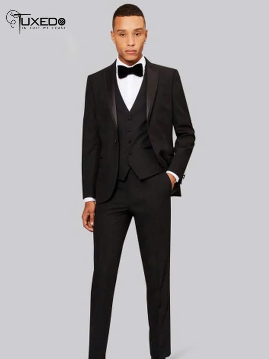Tuxedo Đen Ba Mảnh Cổ Sam — TUX-032