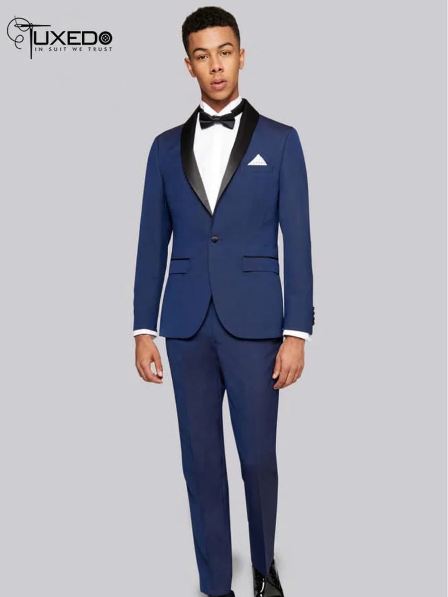 Tuxedo Xanh Coban Ve Khăn — TUX-036