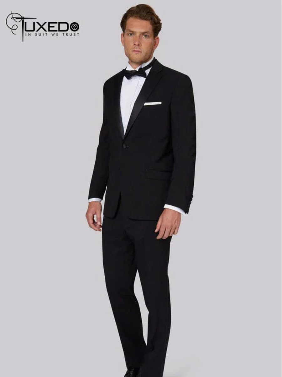 Tuxedo Đen Ve Nhọn Tinh Giản — TUX-040