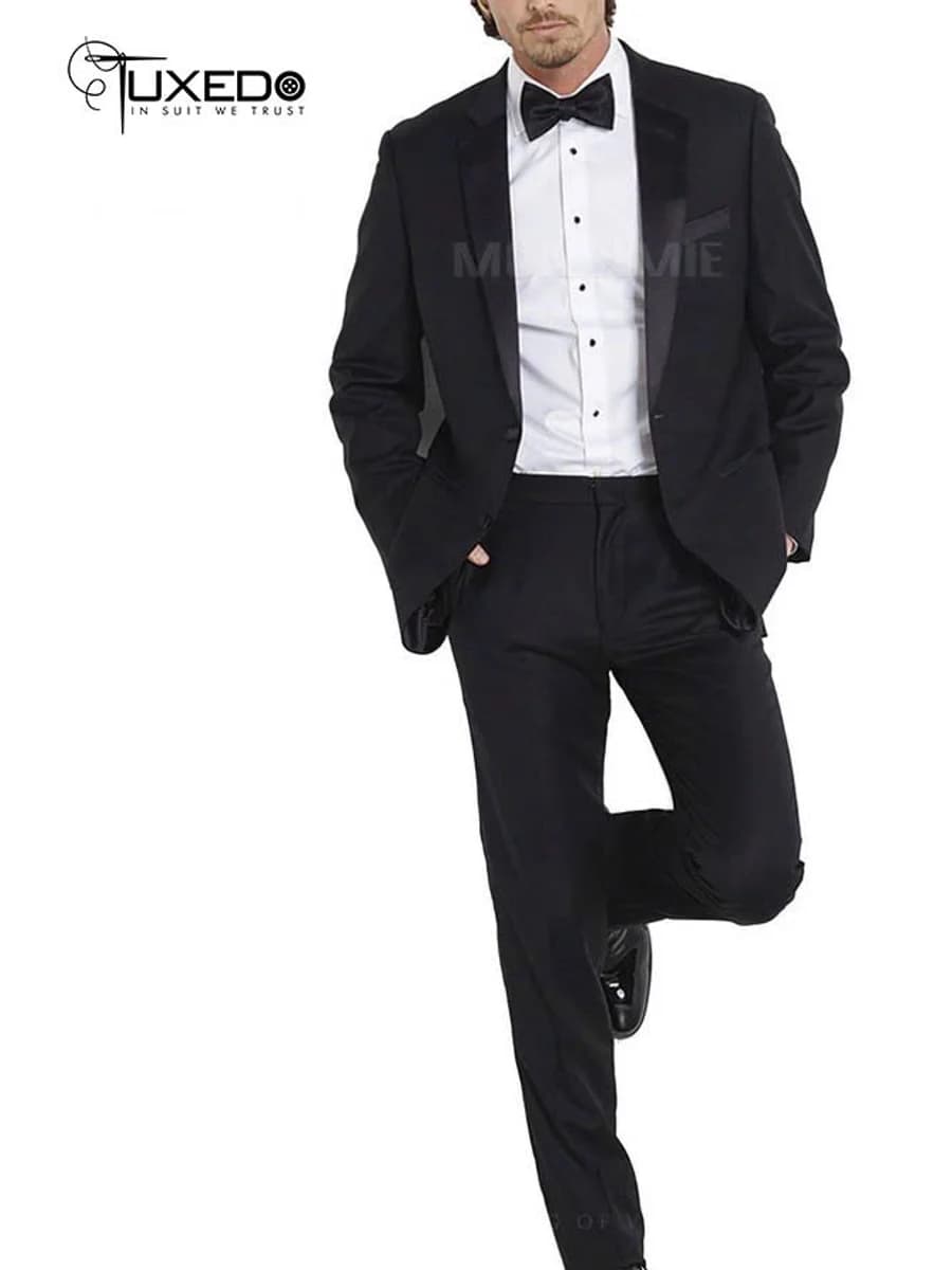 Tuxedo Đen Hai Khuy Phom Cổ Điển — TUX-048